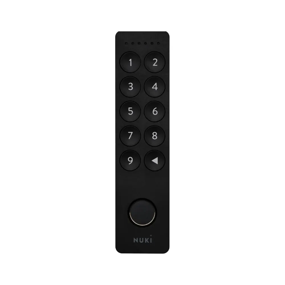 Tastierino Nuki Keypad 2 nero con tasti numerici e sensore di impronta digitale