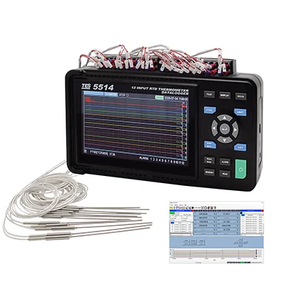 TES-5514 — Termometro datalogger a 12 ingressi per RTD a 4 fili